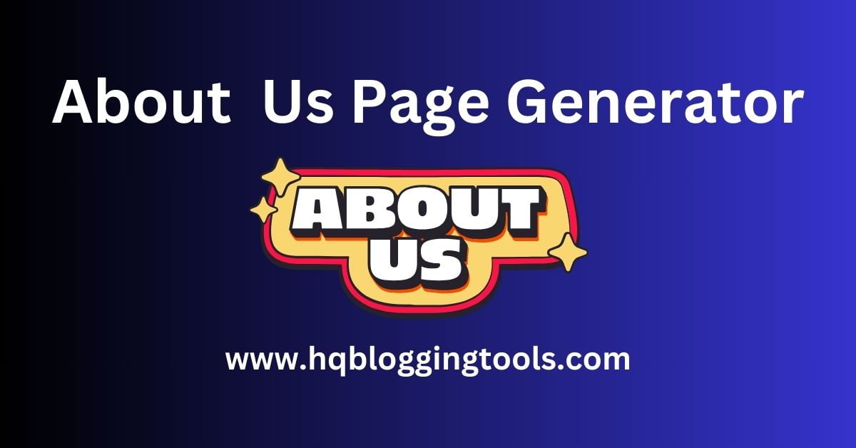 About Us Page Generator